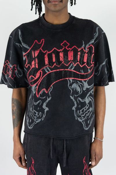 MEN SAINT RHINESTONE CROP TEE