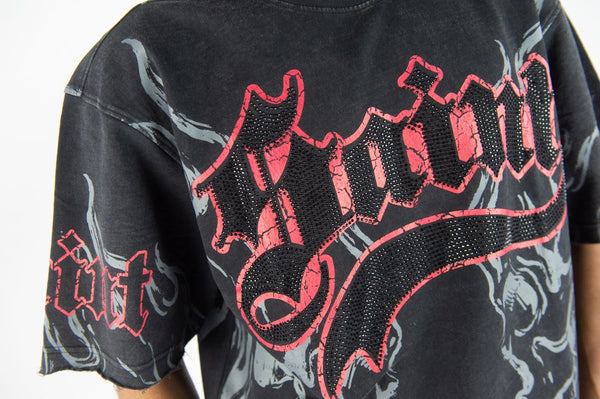MEN SAINT RHINESTONE CROP TEE