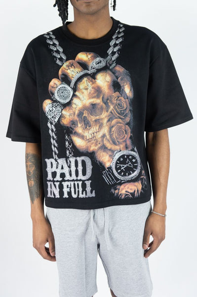 MEN PAID IN FULL RHINESTONE TEE