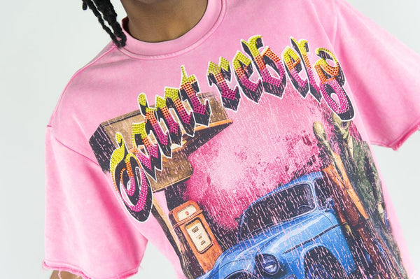 MEN PINK GAS STATION DIGITAL TEE