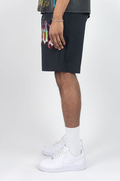 MEN REBEL MINDS TOWN RHINESTONE SHORTS