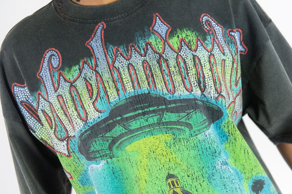 MEN BLACK REBEL MINDS TOWN RHINESTONE TEE
