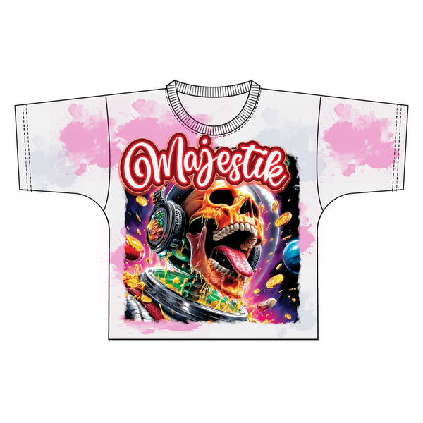 MEN MAJESTISK MULTI WHITE F. TERRY DTG PRINT FRONT AND BACK RHINESTONE TEE
