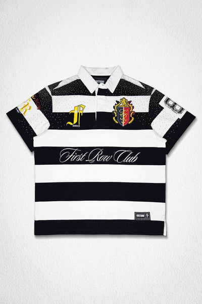MEN BLACK/WHITE FIRST ROW STATE CLUB POLO SHIRT
