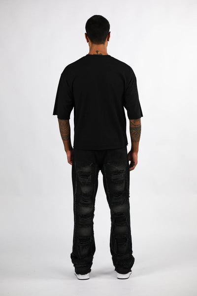 BLACK HEAVEN RECORDS RHINESTONE CROP TEE