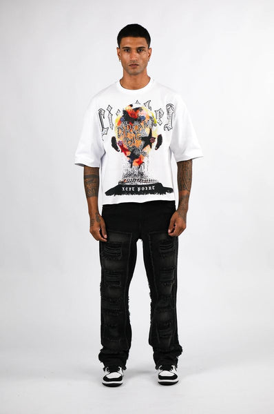 OFF WHITE DREAM BIG RHINESTONE CROP TEE