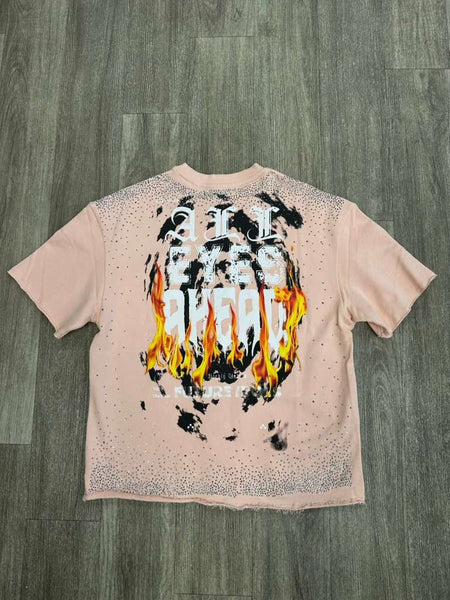 BOYS PINK FUTURE IDOLS RHINESTONE CROP TEE