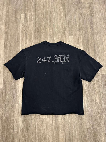 BOYS BLACK HIDDEN TRUTH RHINESTONE CROP TEE