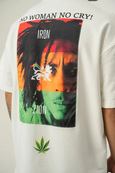 MEN WHITE BOB MARLEY HIGH QUALITY TEE