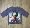 BOYS PURPLE HIGHLY EXISTENCE RHINESTONE CROP TEE