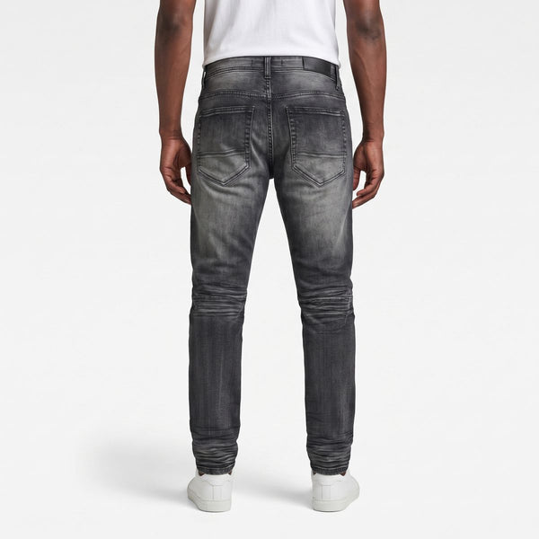 Men Black Wash Double Whisker Jeans