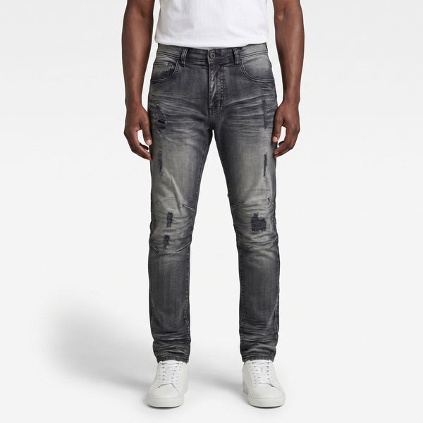 Men Black Wash Double Whisker Jeans
