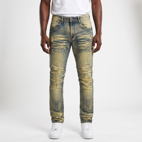 Men Vintage Double Whisker Jeans