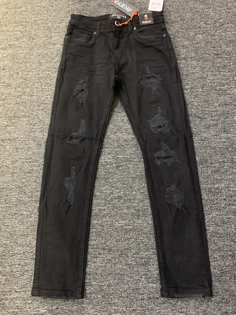 Kids Jet Black Aspen Ripped Jeans