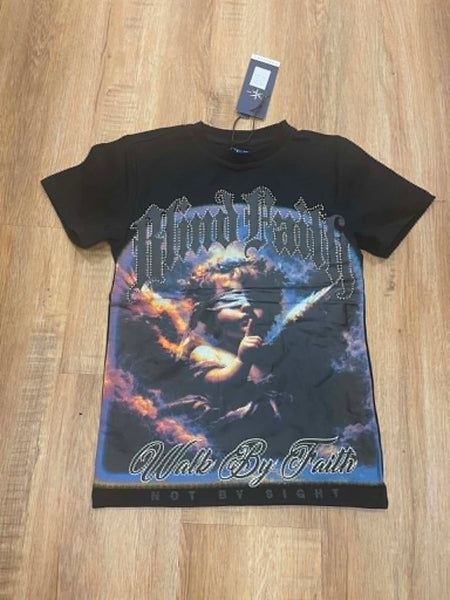 BOYS BLACK WALK BY FAITH NOT BY SIGHT TEE