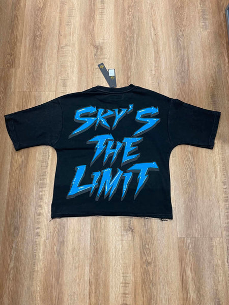 MEN LIMITLESS BLACK WASHED FRENCH TERRY CROP TEE