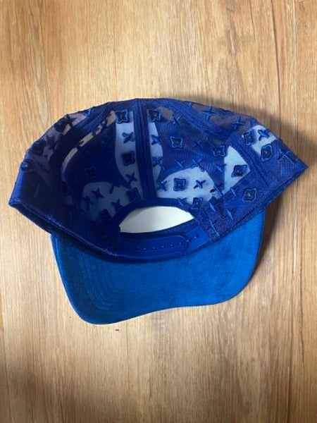 UNISEX ROYAL METAL ROOSTER LOGO BLUE RHINESTONE SNAPBACK
