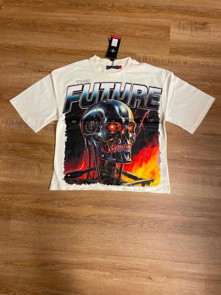 MEN NATURAL FUTER RHINESTON DIGITAL PRINT CROP TEE