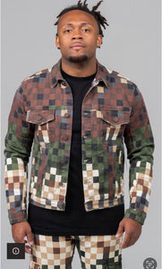 LITTLE KID'S & KID'S OLIVE DIGITAL CAMO TWILL JACKET