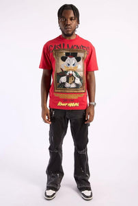 MEN RED KEEP MOVING DAFFY DUCK RHINESTONE TEE