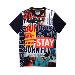 MEN BLACK BE FLY BORN FLY SHORT SLEEVE SHIRT