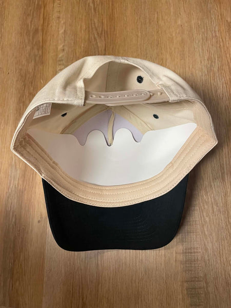 UNISEX CREAM/ BLACK 3D METAL LION HEAD LOGO RHINESTONE SNAPBACK