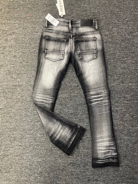 BOYS BLACK DOUBLE WHISKER FLARE JEANS