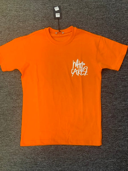 MEN ORANGE WHO CARES STREET BEAR TSHIRT