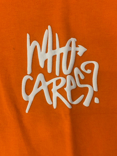 MEN ORANGE WHO CARES STREET BEAR TSHIRT