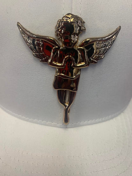 Gold Metal Baby Saint White Hat