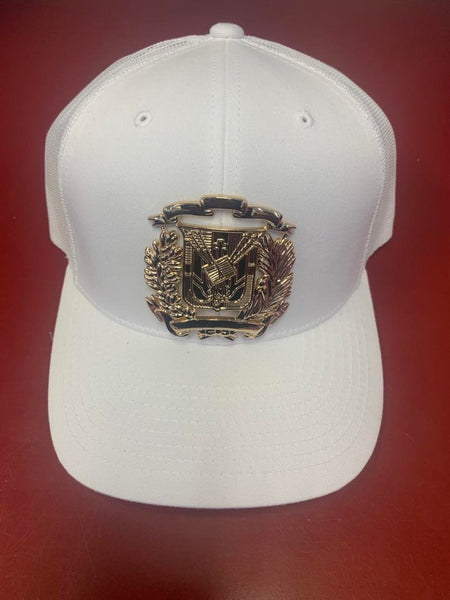 Gold Metal Flag White Hat