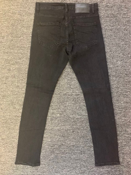 MEN BLACK AOM DAMAGED JEANS