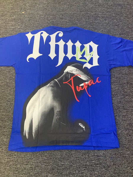 MEN BLUE THUG TUPAC TSHIRT