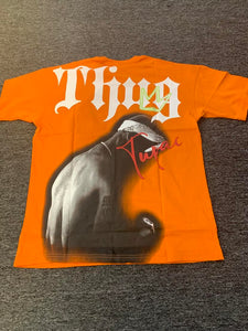 MEN ORANGE THUG TUPAC TSHIRT