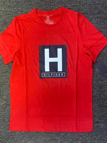 MEN MAHOGANY TOMMY HILFIGER BIG H CHEST TSHIRT