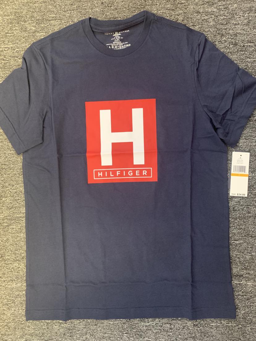 MEN NAVY BLUE TOMMY HILFIGER BIG H CHEST TSHIRT