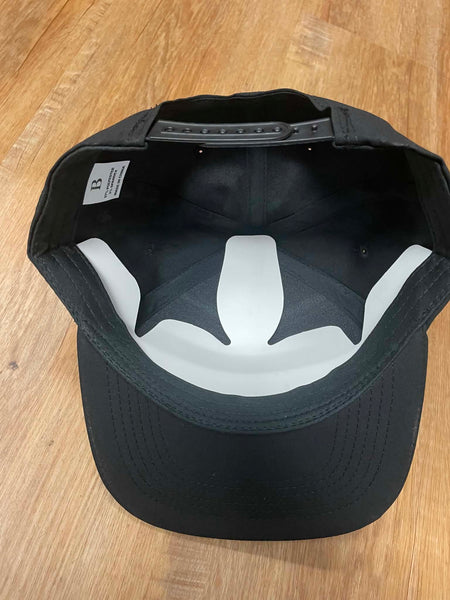 UNISEX BLACK METAL RHINESTONE CROSS LOGO SNAPBACK