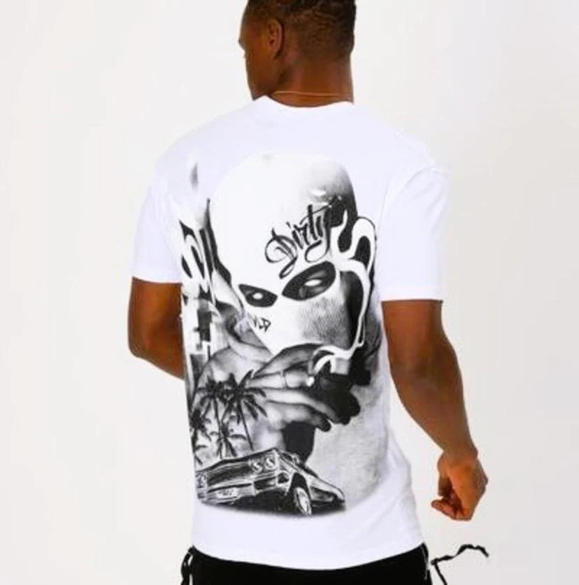 MEN WHITE GANGSTA PARIDISE TSHIRT