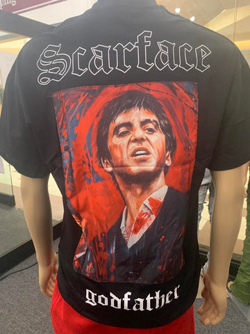 MEN BLACK GODFATHER SCARFACE TSHIRT