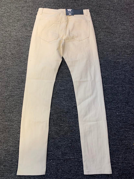 MEN BONE DESTROYED BIKER JEANS