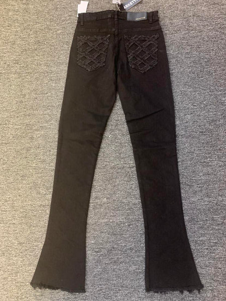 Men Black Diamond Stacked Jeans