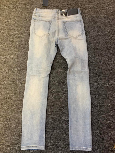 MEN ANTIQUE WASH DESTORYED SKINNY JEANS