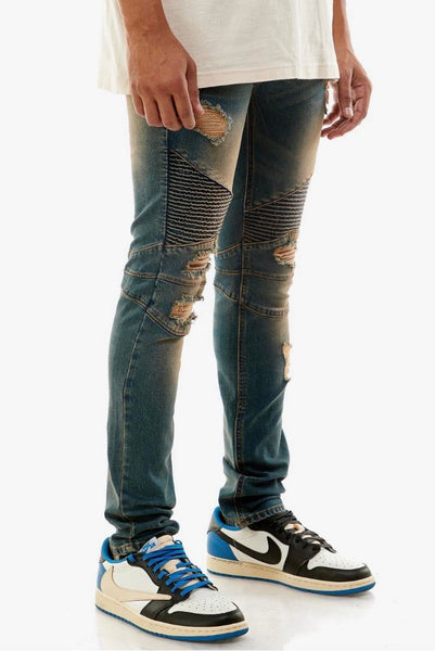 MEN KDNK T DK BLUE BOTTOM JEANS