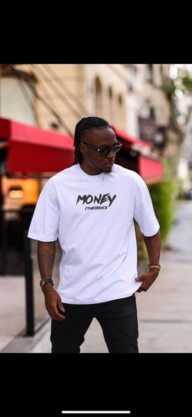 MEN WHITE MONEY CONFIDENCE TSHIRT