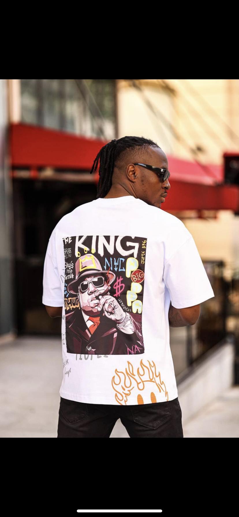 MEN WHITE KING BIG TSHIRT