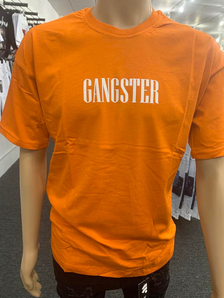 MEN ORANGE GANSTER BEAR TSHIRT