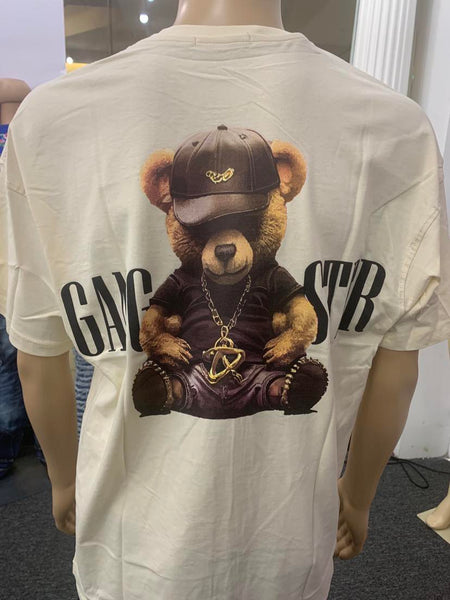 MEN KHAKI GANSTER BEAR TSHIRT