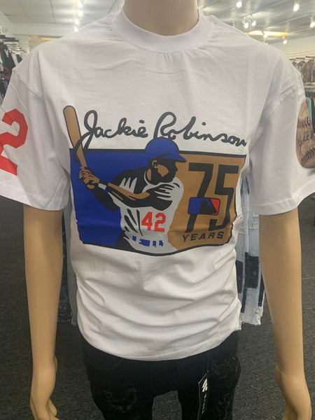 MEN WHITE JACKIE ROBINSON TSHIRT