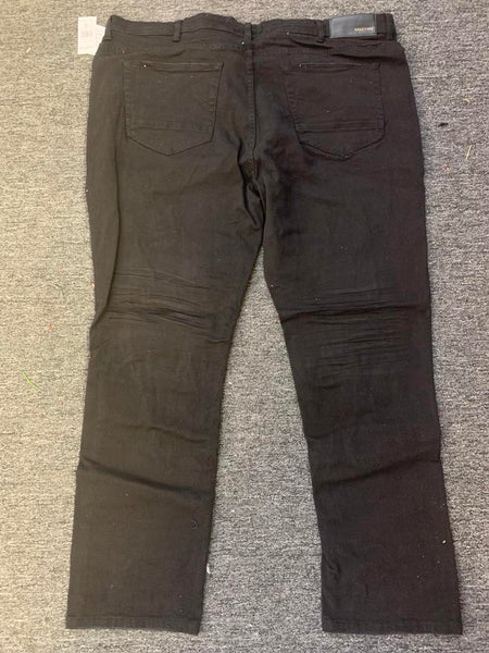 MEN PLUS SIZE JET BLACK ARKETYPE TWILL RIPPED PANTS