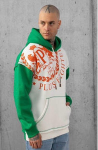 MEN GREEN/ ORANGE PLUS EIGHTEEN HOODIE